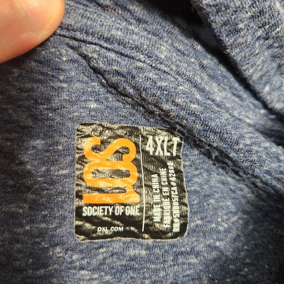 Society of One Sweatshirt Men 4XLT Textured Cream Cotton Dxl Athleisure Stretch - Picture 2 of 6